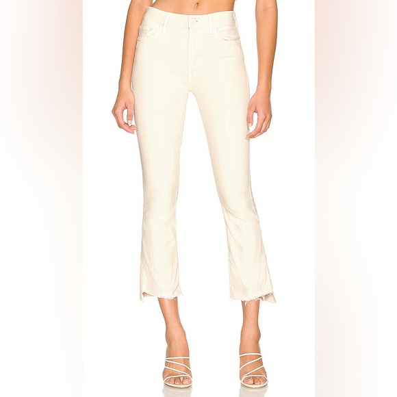 MOTHER Denim - New MOTHER The Insider Crop Step Fray High Rise Jeans Chalk It Up NWT Denim 25